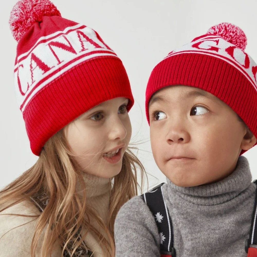 NEW! CANADA GOOSE‎ Kids Merino Wool toque beanie RED